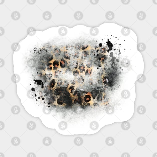 Distressed Leopard Print Sticker by HJstudioDesigns